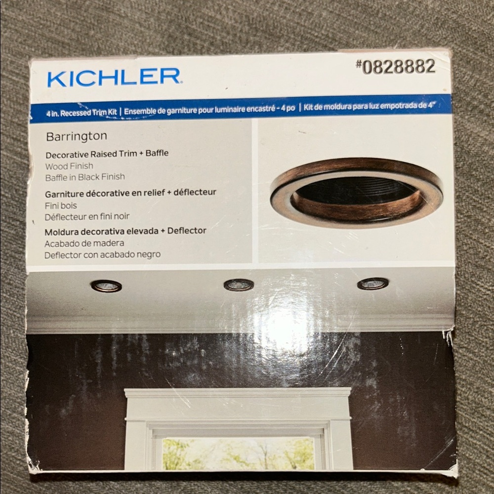 Barrington 4-Inch Recessed Trim with Baffle - Wood and Black Finish Kichler